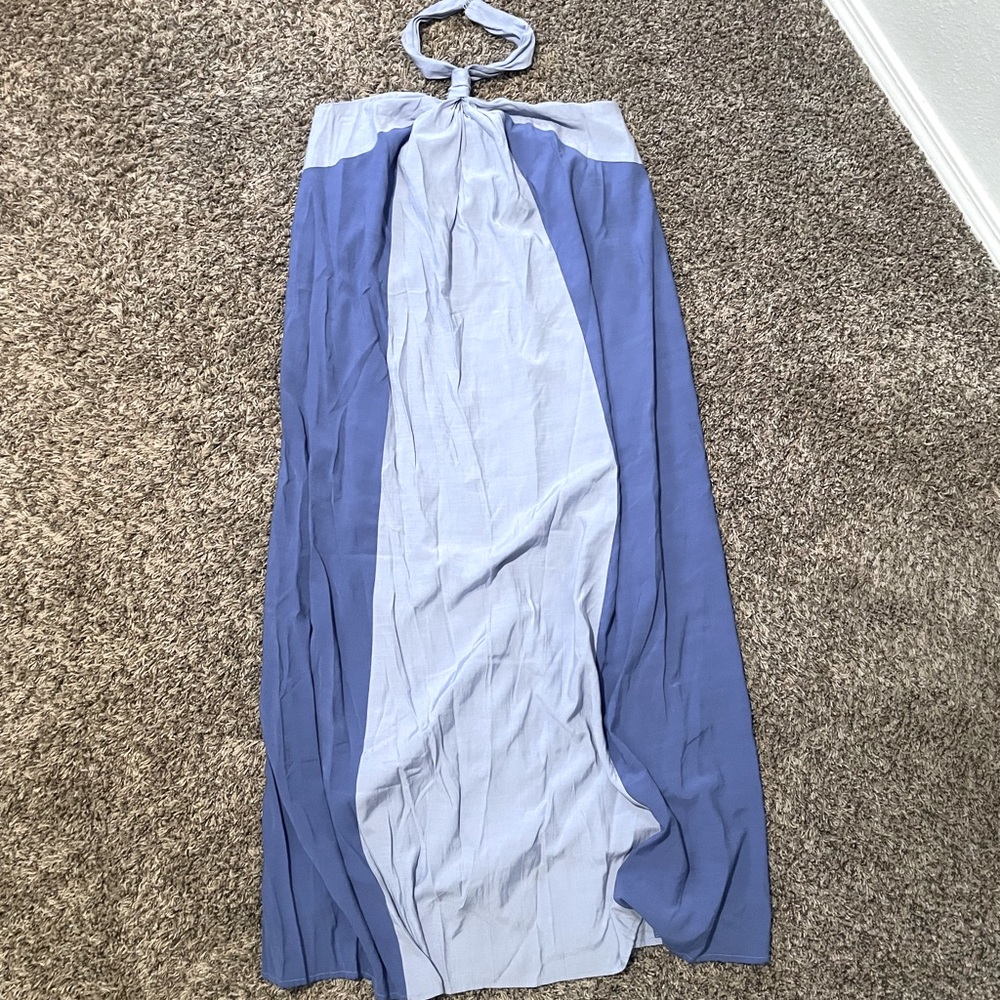 Nine West Halter Neck Colorblock Maxi Dress